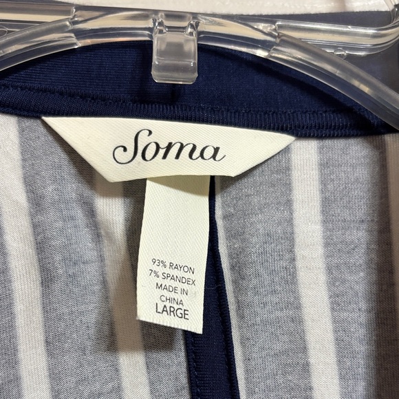 Soma Navy and White Floral and striped lounge set - Picture 2 of 16